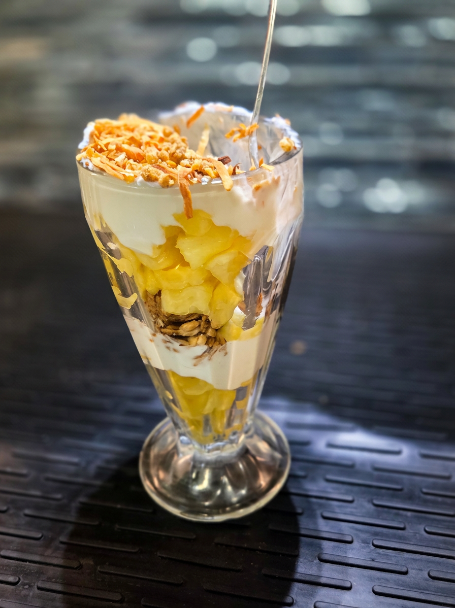 Pina Colada Parfait eaten