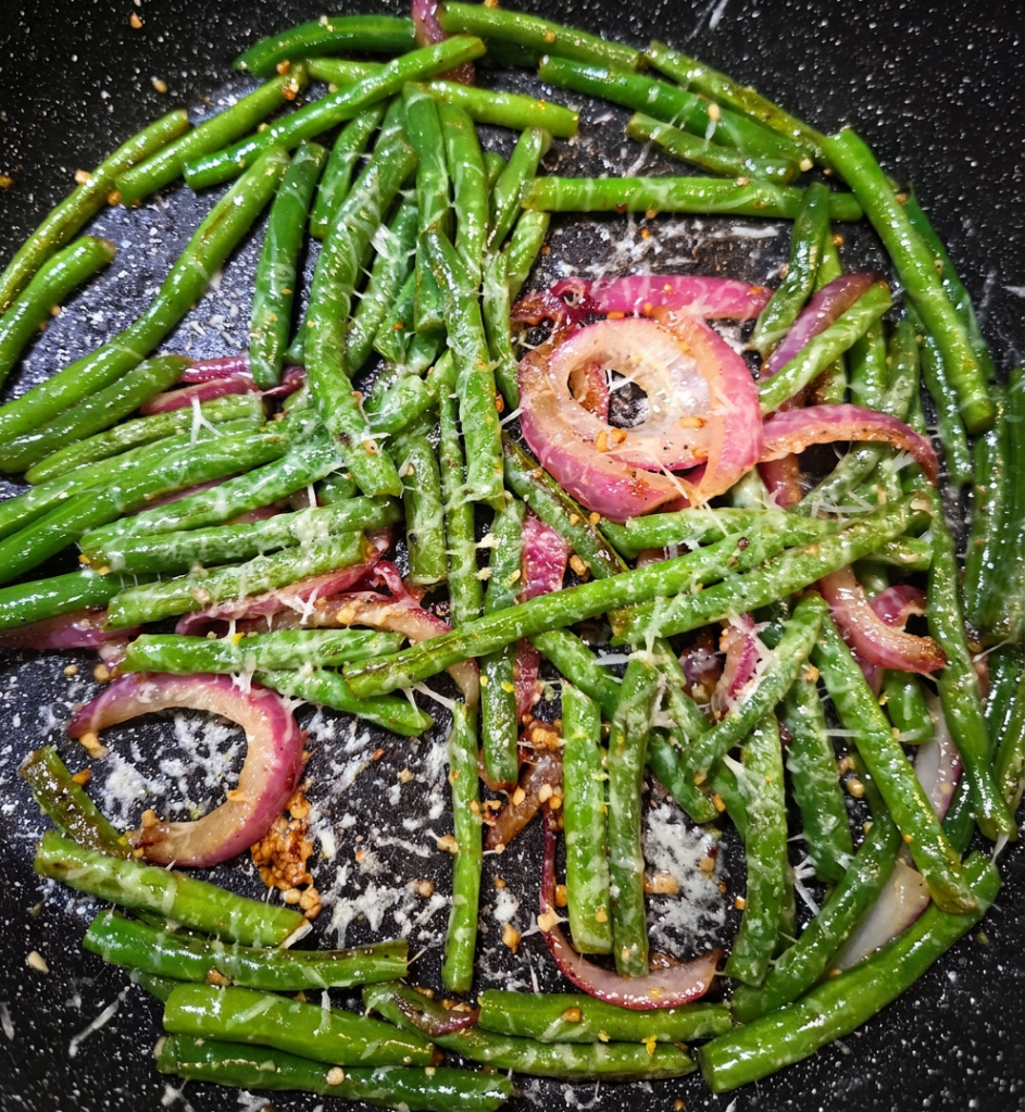 Green beans lemon juice and parm